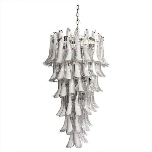 Transparent glass petal chandelier 23" with luxe lighting design | QianLai Lighting Fixtures Online Store