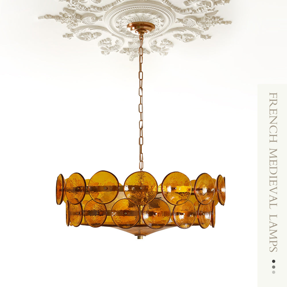Orange circular chandelier - QianLai Lighting Fixtures Store