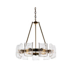 Modern Light Luxury Textured Glass Gold Chandeliers