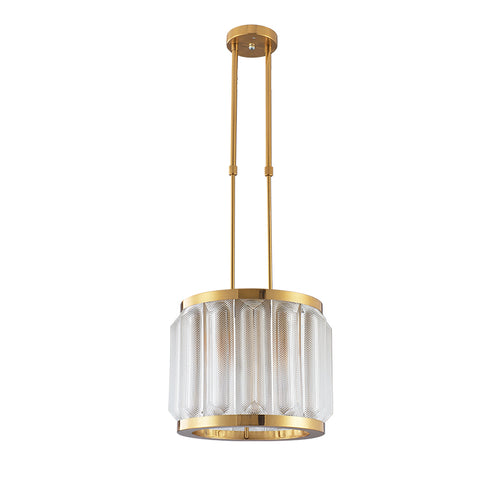 Gold Pendant Lamp With Mesh Design