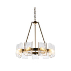 Modern Light Luxury Textured Glass Gold Chandeliers