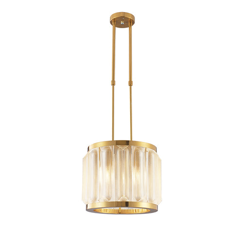 Gold Pendant Lamp With Mesh Design