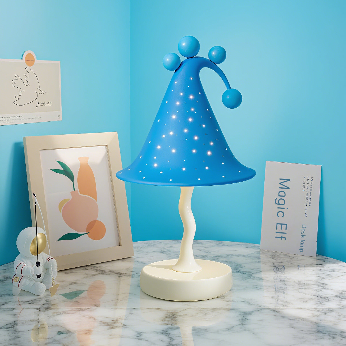 Christmas hat desk lamp with dimensions and product details  - QianLai Lighting Fixtures Store