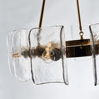 Modern Light Luxury Textured Glass Gold Chandeliers