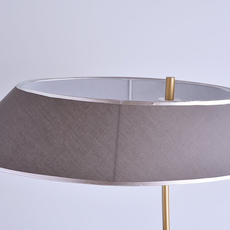Grey Lampshade And Blue Base Lamp