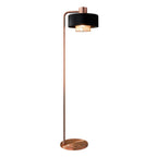 Black Lampshade And Copper Base Floor Lamp
