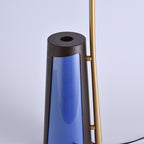 Grey Lampshade And Blue Base Lamp