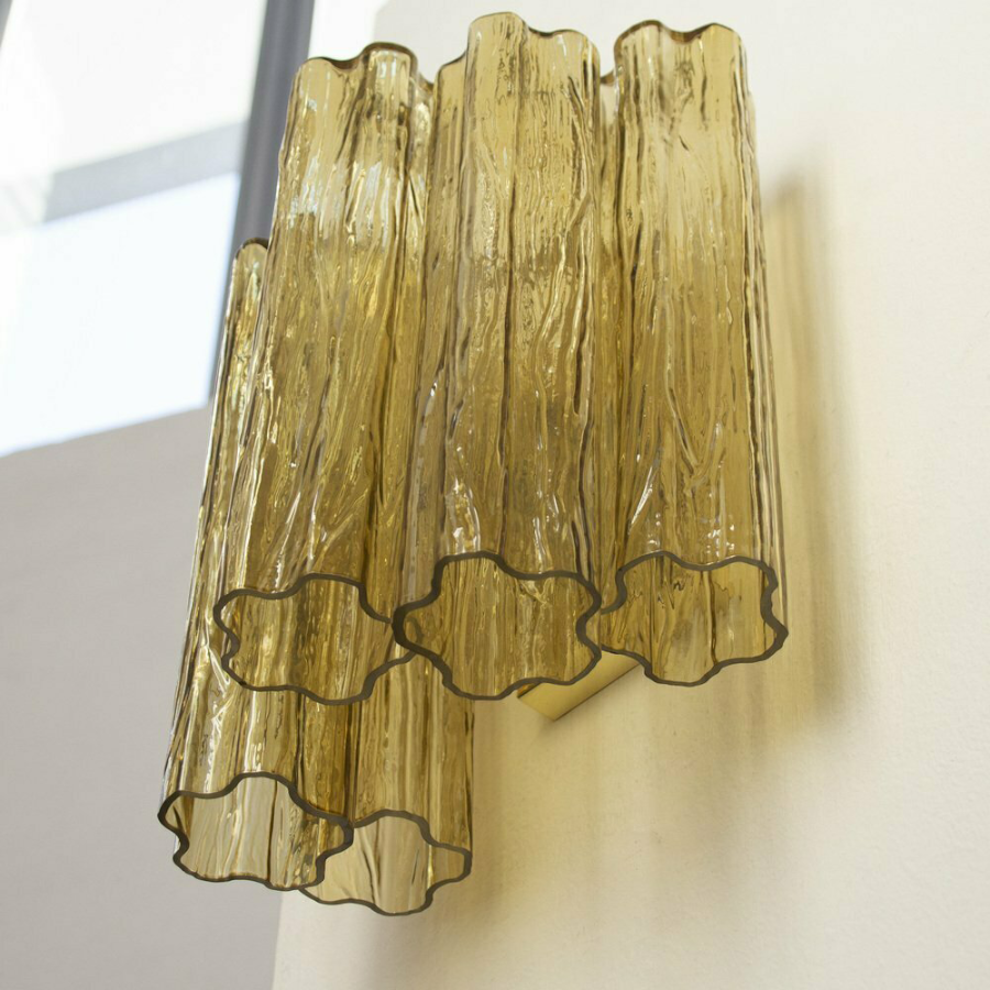 Amber Glass Tube Wall Light