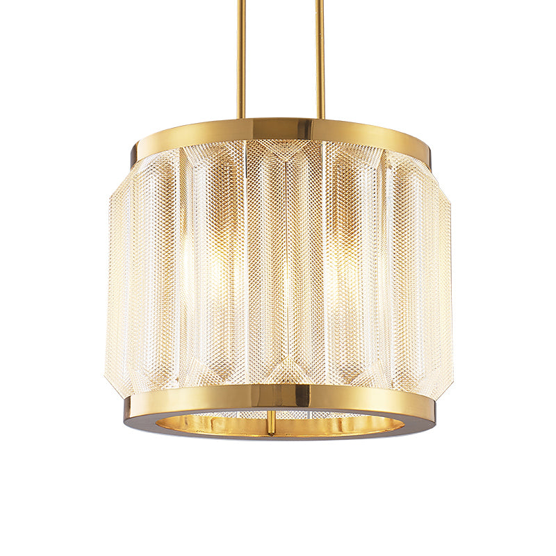 Gold Pendant Lamp With Mesh Design