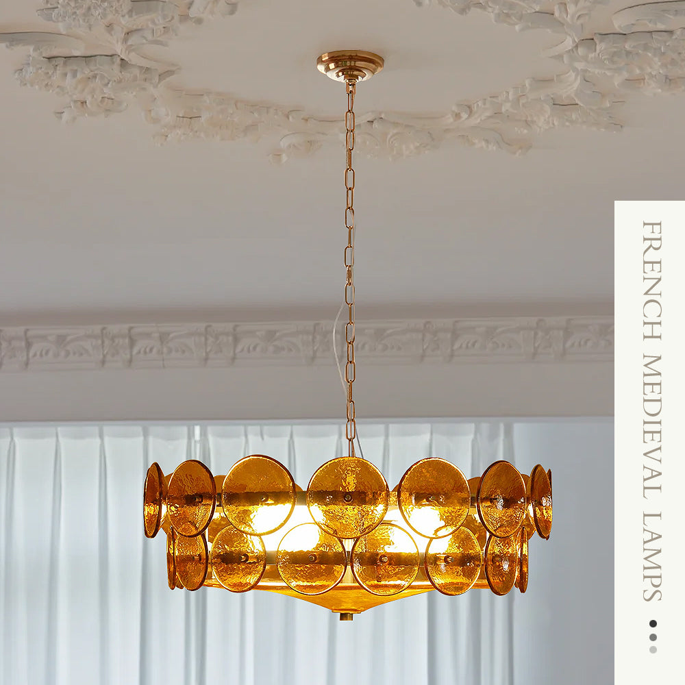 Orange circular chandelier - QianLai Lighting Fixtures Store