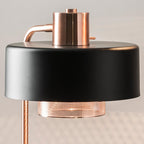 Black Lampshade And Copper Base Floor Lamp