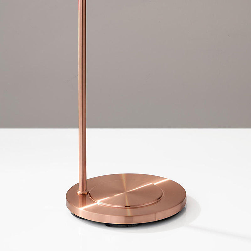 Black Lampshade And Copper Base Floor Lamp