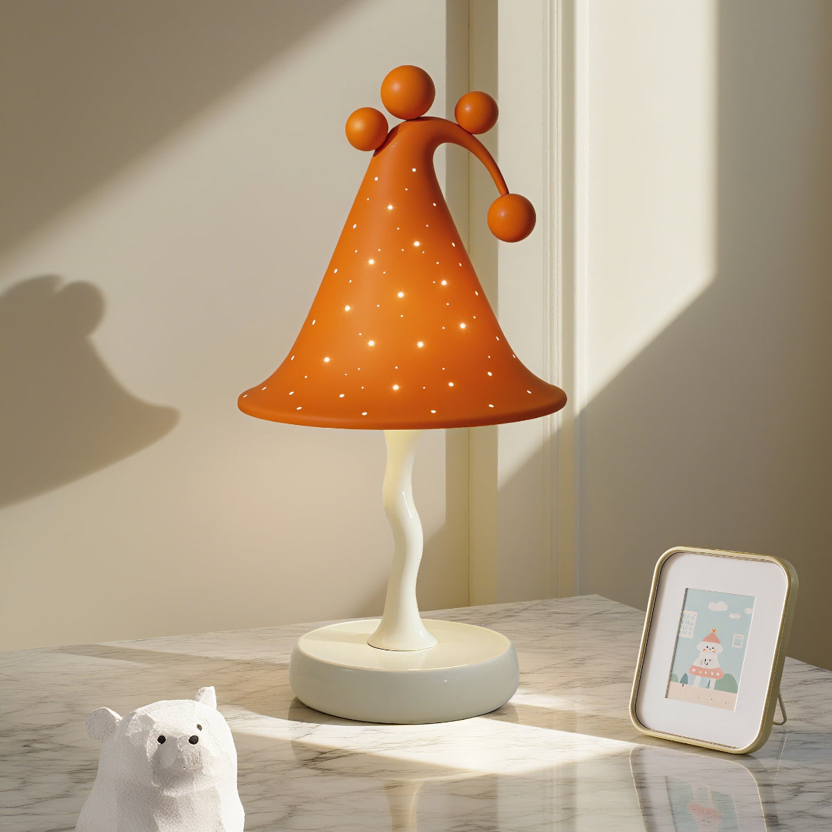 Christmas hat desk lamp with dimensions and product details  - QianLai Lighting Fixtures Store
