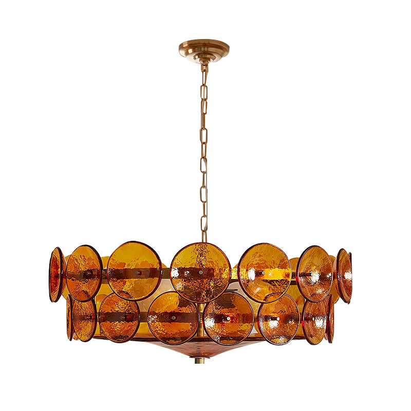 Orange circular chandelier - QianLai Lighting Fixtures Store
